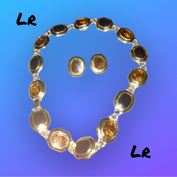 Vintage L.R necklace and earrings - Picture 2 of 2